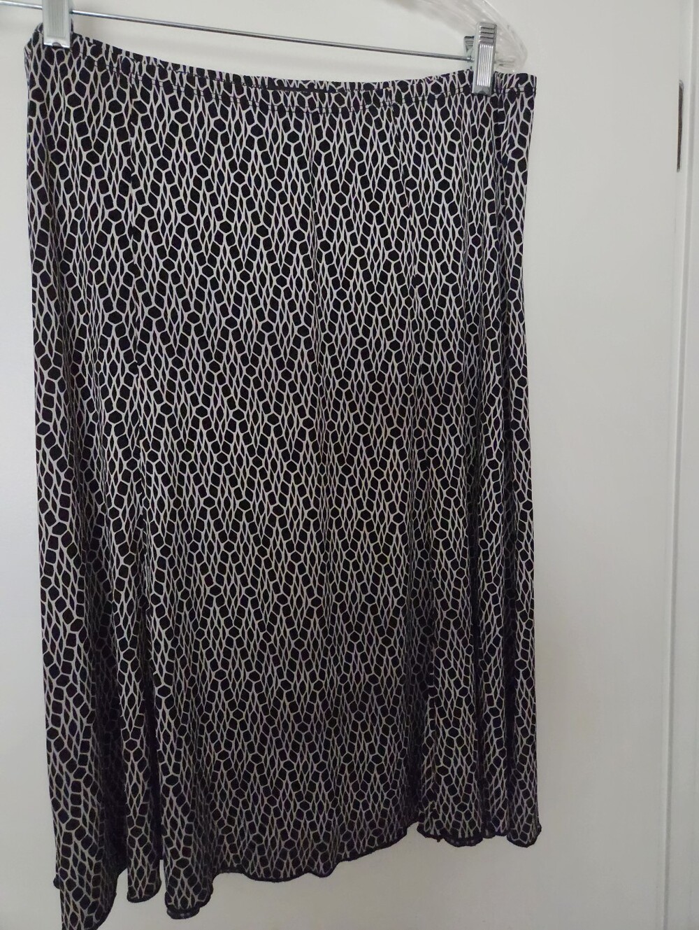 Black & White Geometric Midi Skirt